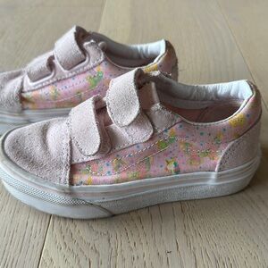 Vans Kids Pink Floral Velcro Sneakers